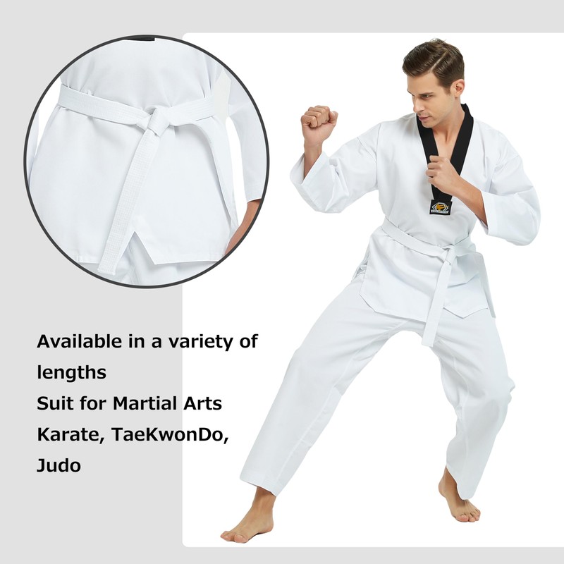TopTie Karate Taekwondo Belt, Martial Arts Double Wrap Solid Rank