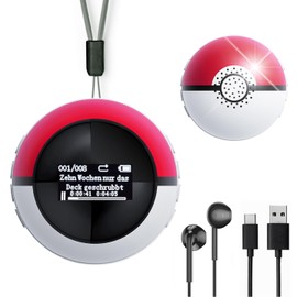 64GB MP3 Player for Kids,MP3 Player with Bluetooth 5.0, Mini Monster Ball Music Player, Supports Speaker, FM Radio, Recording, and Pedometer Functions, Comes with Headphones and Lanyard