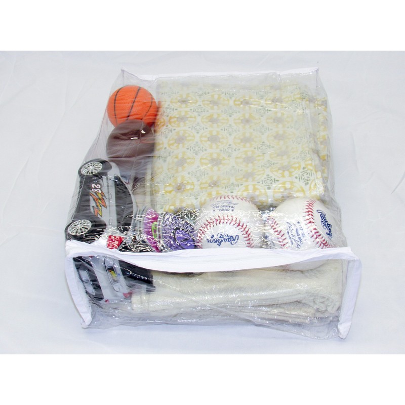 4-Pack Heavy Duty Vinyl Zippered Closet Storage Bags (Clear) for
