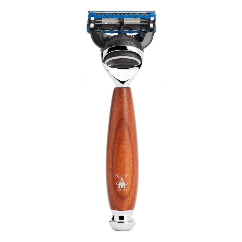 MÜHLE VIVO Plumwood 4-piece Pure Badger 5-Blade Razor Shaving Set