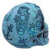 Nemesis Now Aqua Blue Traditional, Tribal Tattoo Fund Skull, Polyresin,