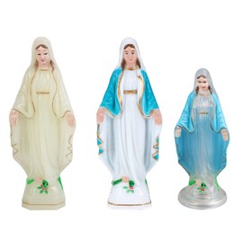 3pcs Virgin Sculpture Religious Statue Catholicism Adornment Tablescape Decor Decorative Sculpture Mama Table Top Decor Figurine Outdoor Mother Plastic