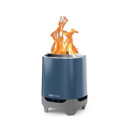 EAST OAK Brasa Smokeless Tabletop Fire Pit, Mini Table Top Firepit for Patio and Outdoor Camping, Removable Ashtray, Dual-Fuel Stove, Silver - Color: Wave