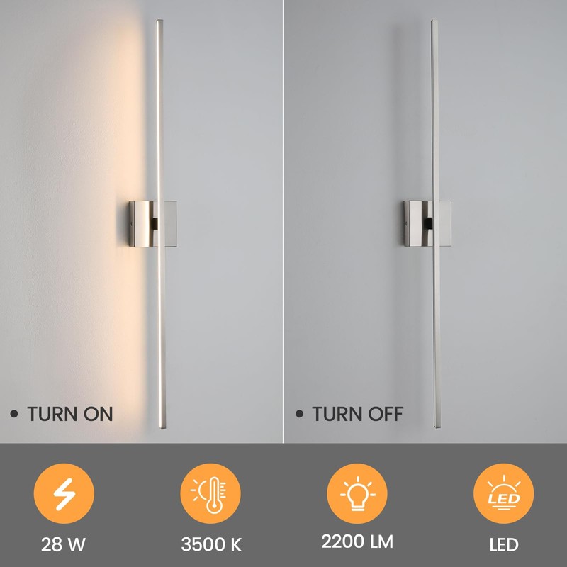 CCYCOL Bathroom Lighting Fixtures Over Mirror - 39 Inch Brushed
