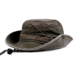 KeepSa Sun Hat for Men Cotton Summer Breathable Foldable Safari Boonie Hat Army Green