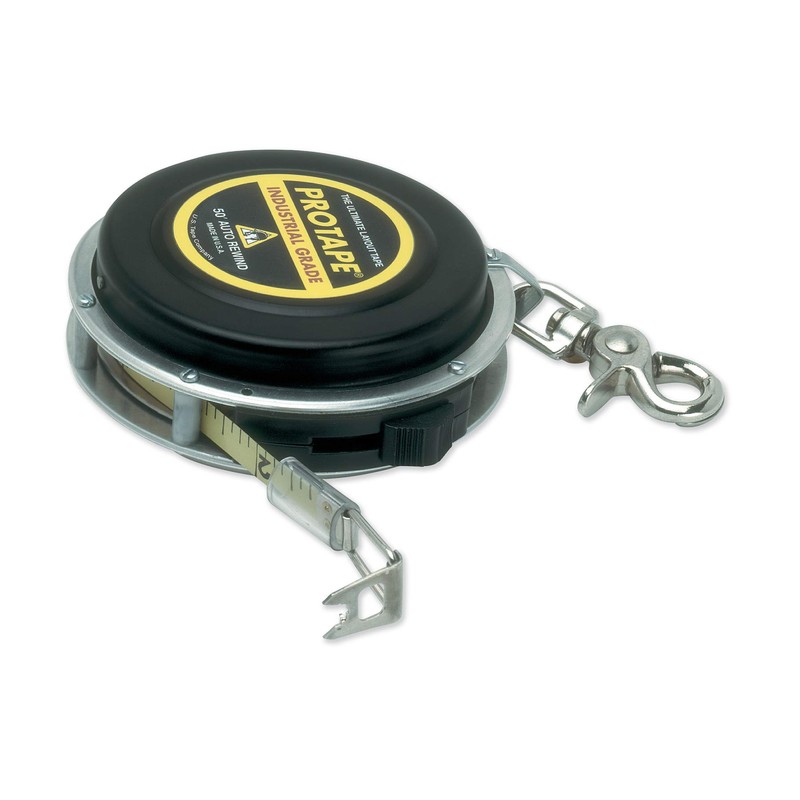 ProTape 3/8" x 50' Auto-Rewind Tape Measure w/ Nylon Coated