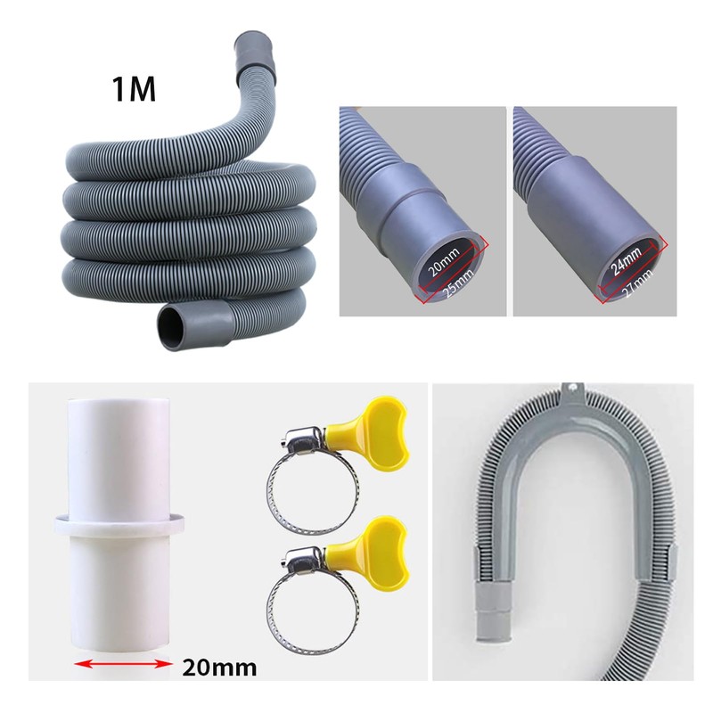 2m Universal Drain Hose Extension Pipe Kit, Replacement Drain Hose
