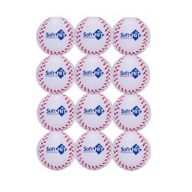 Soft Hit Soft Baseball/Softball Training Foam Ball (12 Pack, White)