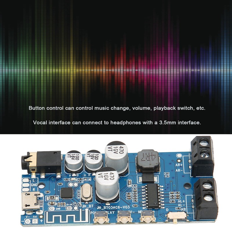 2 Channels Bluetooth 5.0 Stereo Power Amplifier Board Bluetooth Vocal