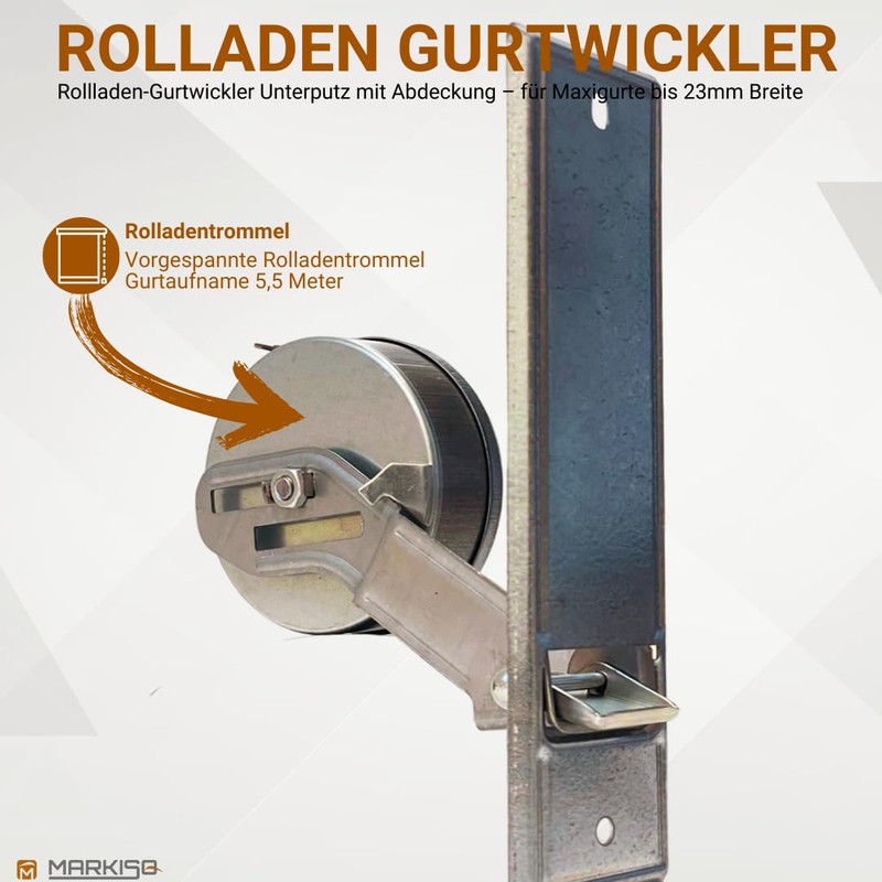 markiso® Roller Shutter Belt Winder Flush-Mounted Colour Grey Roller Shutter