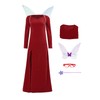 Seaehey Womens Fairy Costume Red Sequin Dress Wings Wand Glasses