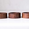 Walnut Wood Ring Tray, Mini Round Hardwood Holder, Micro Jewelry