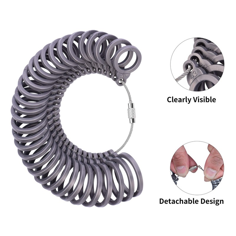 Beauty7 Standard Plastic Finger Sizer - Grey