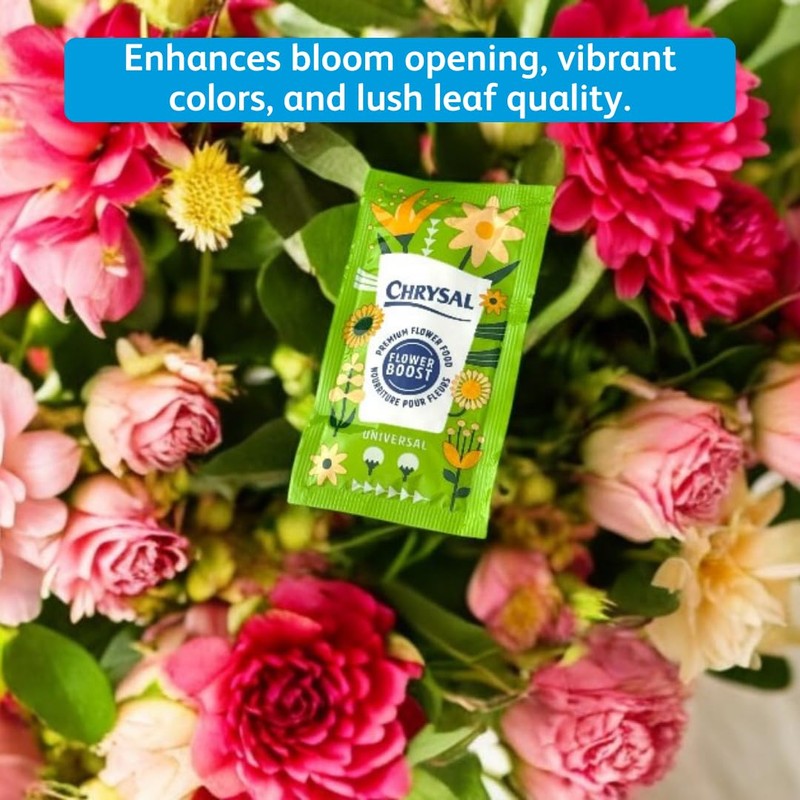 Chrysal Flower Boost – Clear Flower Food Packets for Flower
