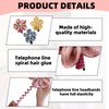 YIZWINS Pack of 3 Colourful Telephone Cable Hair Bands Girls