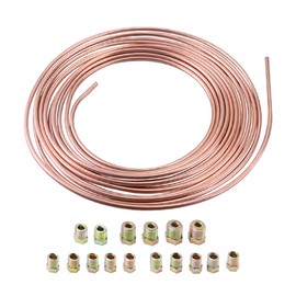 25Ft 3/16 Copper-Nickel Coated Alloy Brake Line Tubing Coil Kit Tube Roll with 16 Fittings