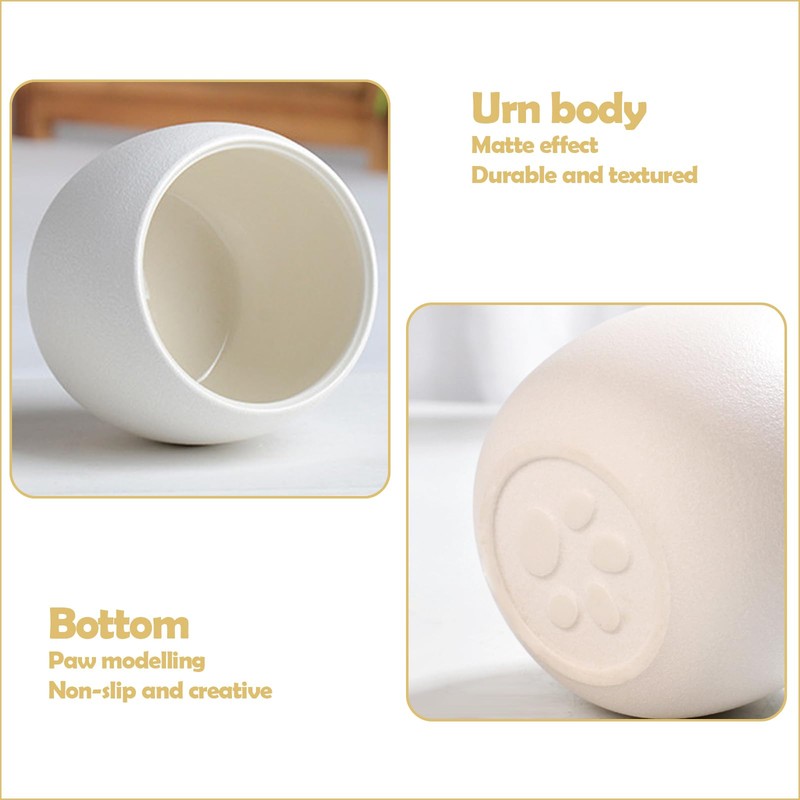 Mini Urns for Ashes, Handicrafted Matte Ceramic Cat Ashes Urns