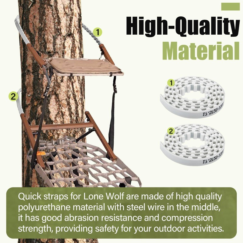 DuckcowsC 2PCS Traction Belts Climber Tree Stand Straps Replacement Straps