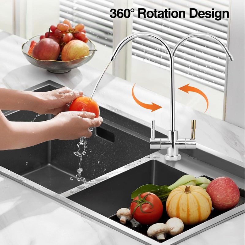 Natudeco Water Filter Tap, Double Hole Kitchen Water Filter Tap