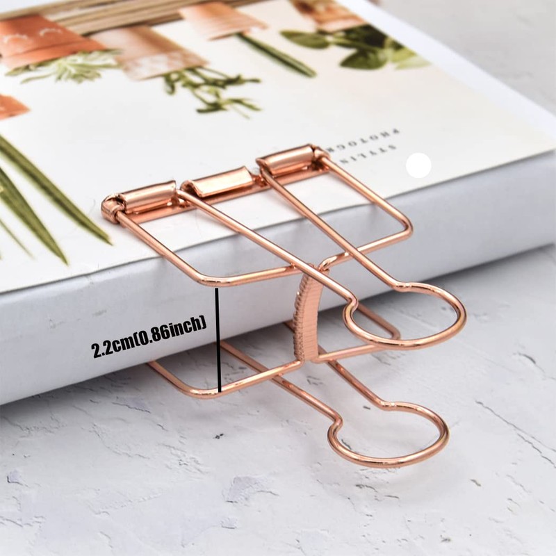 Extra Large Binder Clips 2 Inch, Big Paper Clamps Rose