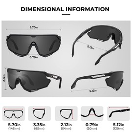 CARFIA Polarized Cycling Glasses Sport Sunglasses for Men 100% UV Blocking Goggles Sunglasses