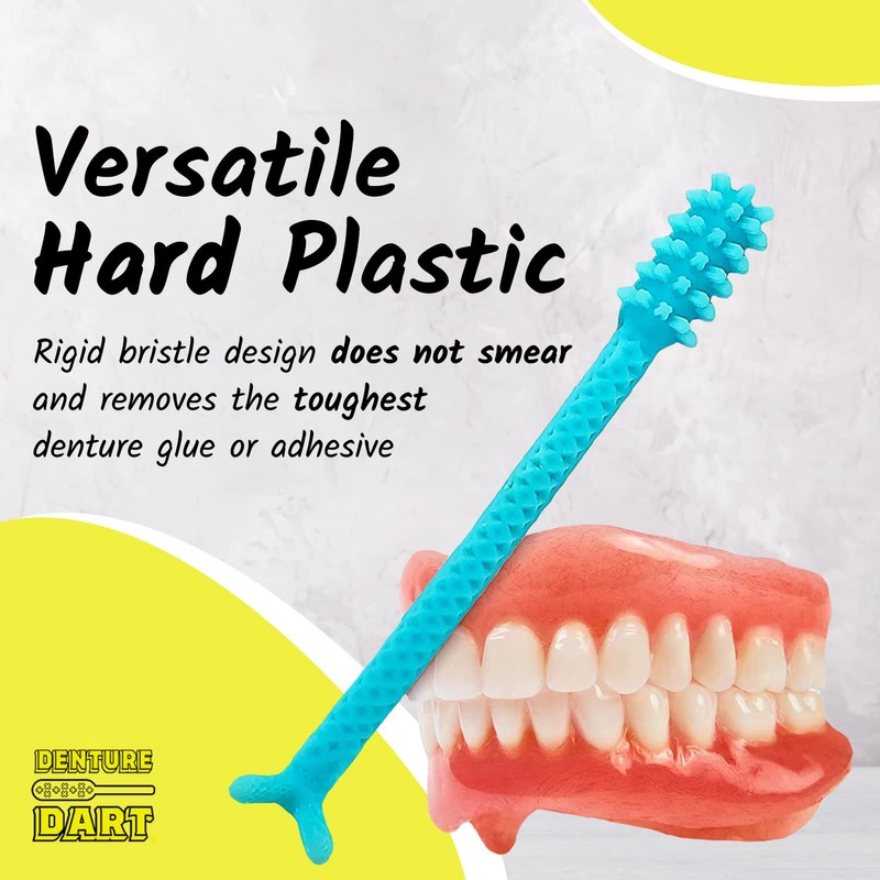Denture Dart V3 Hard Plastic Denture Brush - Denture Gel