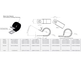 Made in USA 5/16" Brake Line Clip Set Galvanized Steel with Rubber Insulation (Pack of 10)