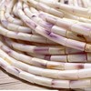 ABCGEMS North American Snowy-White Wampum Shell Beads with Minimal Lavender