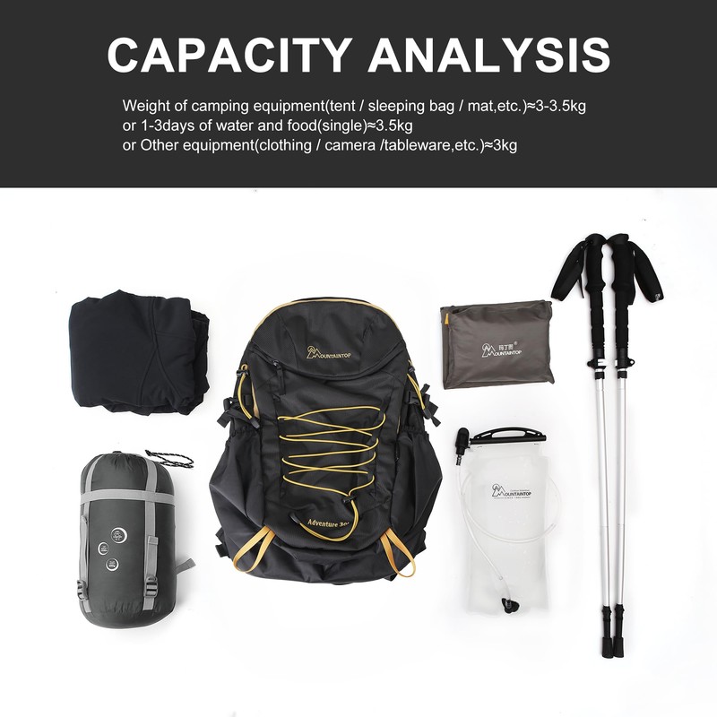 MOUNTAINTOP Hiking Backpack,30L Camping Backpack, Men Women Hiking Daypack Lightweight