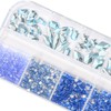DZHILHMX Nail Rhinestones - 3D Multi Shape Size, Aquamarine Crystals,