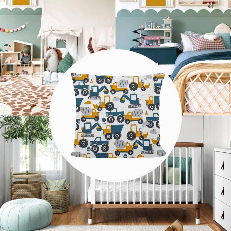 Aisawate Children's Cushion Cover Decorative Patterned 40 x 40 cm,