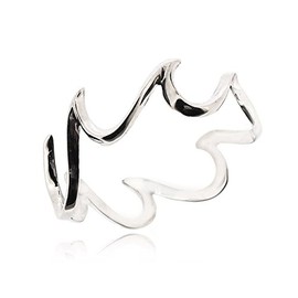 Sovats Wave Thumb Ring for Women 925 Sterling Silver Rhodium Plated - Simple, Stylish &Trendy Nickel Free Ring, Size 64