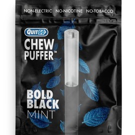 QuitGo Air Straw Watermelon Chew Habit Chew Stick ‚Äì Plastic Reusable Natural Aid Straw to Curb Cravings & Breathe Freely:_Bold Black Mint 1 PACK