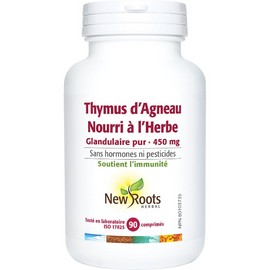 New Roots Herbal Grass-Fed Lamb Thymus Pure Glandular 450mg, 90 Tablets, Thymus Glandular Supplement - Natural Source, Essential Nutrients for Overall Wellness, Supports Thymus Gland Function