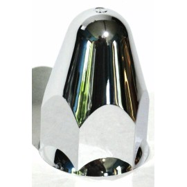 United Pacific (UP) lugnut covers 1 1/2" bullet 2 3/4" tall slotted chrome plastic semi truck 5 pcs