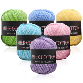 6 Rolls Crochet Yarn, for Crocheting, Assorted Colors Acrylic Soft Yarn Perfect for Any Knitting Crochet and Crafts Mini Project