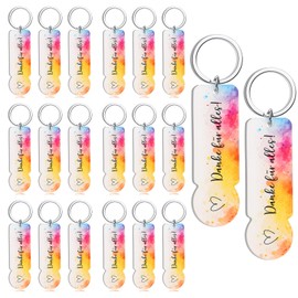 Hestya Pack of 20 Thank You for Everything Acrylic Shopping Trolley Token Key Ring Removable Shopping Chip Key Ring for Disassembling Shopping Trolley for Graduation Wedding Christening Birthday
