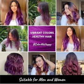 2.Oh! Purple Hair Colour For Women & Men, Italian Quality, Ammonia-Free, DIY Semi Permanent Hair Color Enriched with Argan Oil Lasts upto 12-15 washes.