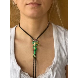 Unbranded Bolo Tie Rod of Asclepius