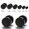 5MM Black Screw Stud Earrings Men, Stainless Steel Cheater Fake
