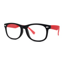 Boys Crushproof Flexible Rubber Horn Rim Blue Light Filter Computer Glasses Black Red