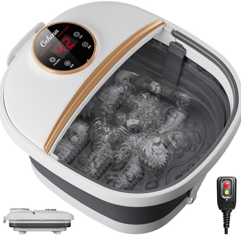 Pamper Mom Gift! Collapsible Foot Spa with Dual Jets &