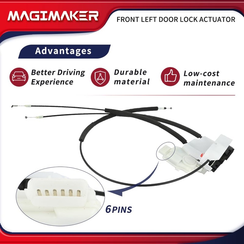 Magimaker Front Left Door Lock Latch Actuator Assembly Compatible with