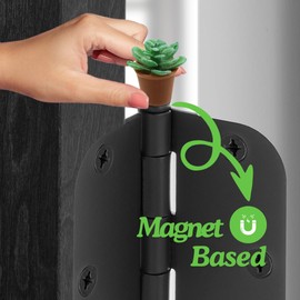 Door Hinge Heads Decorative Topper - Succulent Magnets Door Hinge Decor - Magnetic Hinge Head Topper - Miniature Potted Plant Trinkets (Echeveria, Set of 6)