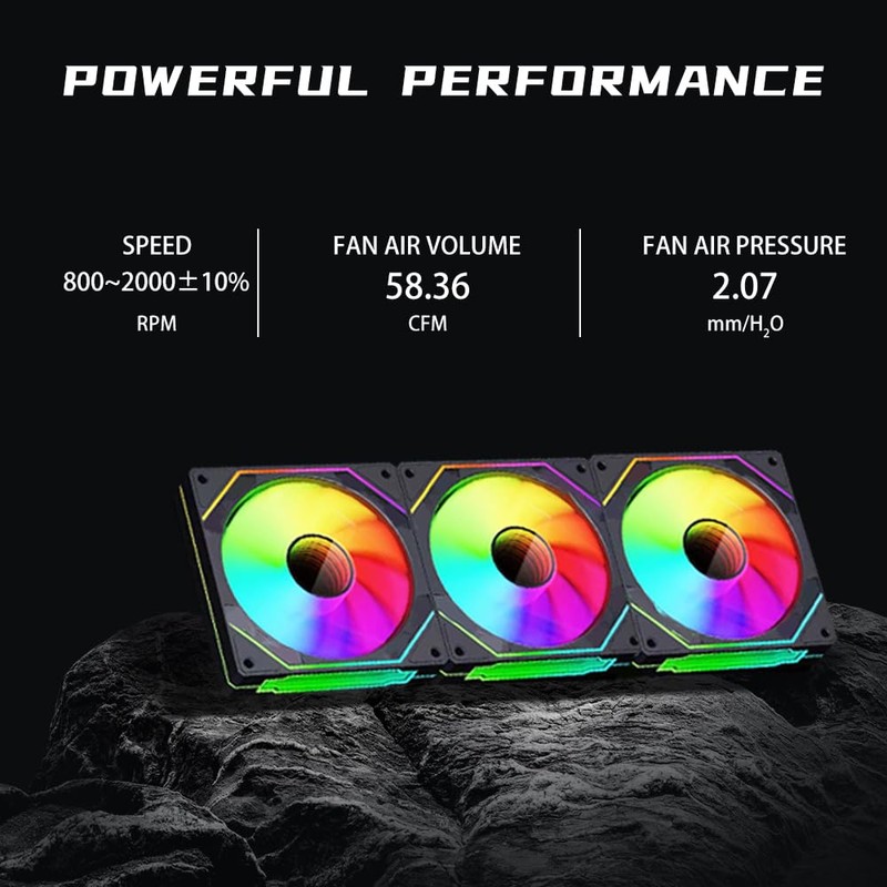 TZMRIT ST-Prism 4 Pro ARGB PC Fan,5V 3PIN ARGB Light