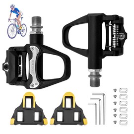 WOWSPORT SPD-SL Road Bike Pedals - 9/16" Ultra-Lightweight Clipless Design with 3-Bolt Cleats, Carbon Composite & Sealed Bearings | SPD-SL Compatible (Black)