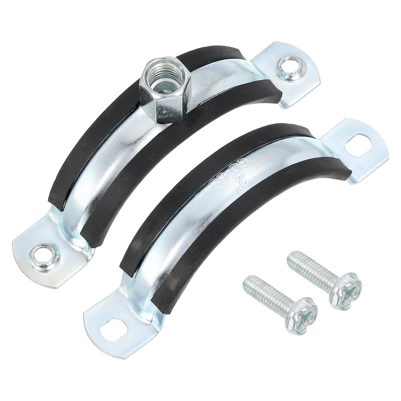 sourcing map 4 Pcs Adjustable Pipe Bracket Clamp, 2-1/2"(64mm) Wall