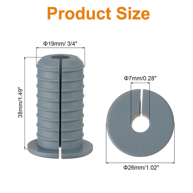 uxcell 10Pcs Wall Grommets for Cables, 3/4"(19mm) Silicone Cable Wall