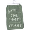 Primitives by Kathy Cotton Dish Towel, 28 x 28-Inch, Gather-Give