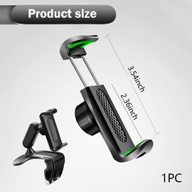 Downhill 1 PC Car Dashboard Cell Phone Holder, 360 Degree Rotation Dashboard Phone Holder, Multifunctional Sun Visor Rearview Mirror Navigation Mount, Compatible with 4-7 Inch Smartphones (Black)